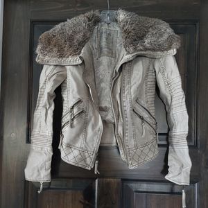 Leather faux fur jacket GUESS